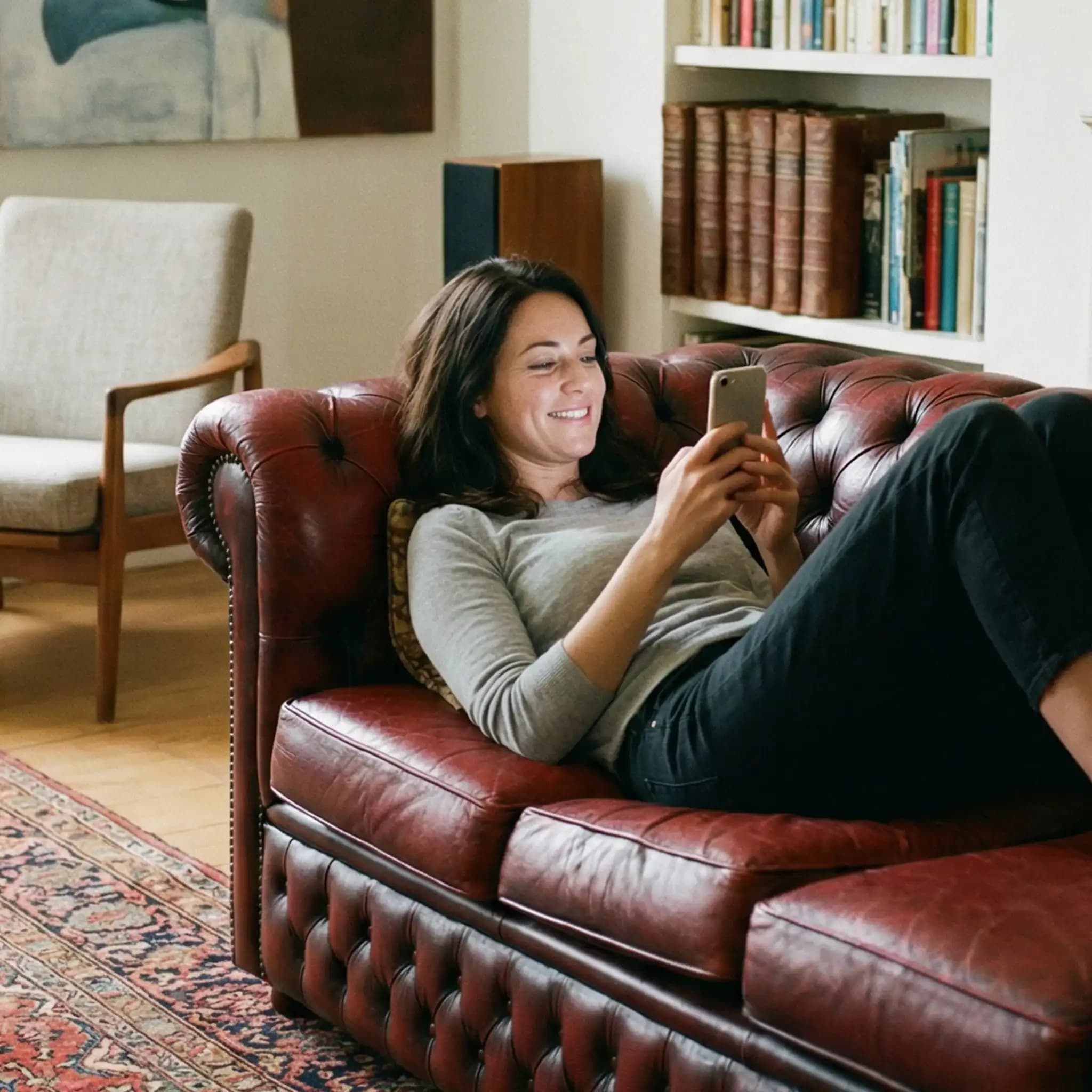 Homeowner relaxing at home